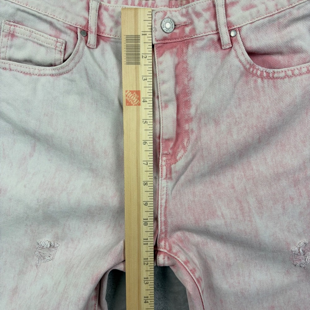 PacSun Mom Jeans Sz 29 Pink Distressed Straight Leg Acid Wash Cotton Edgy Summer - Picture 5 of 15
